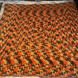 Fall Harvest Colored Handmade Crochet  Blanket 55 x 56